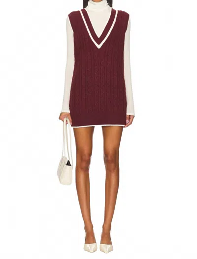 Amanda Uprichard Cambridge Vest Dress In Burgundy