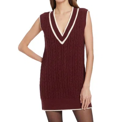 AMANDA UPRICHARD CAMBRIDGE VEST DRESS IN BURGUNDY