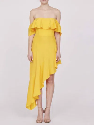 Amanda Uprichard Camellia Dress In Marigold In Gold