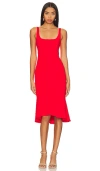 Amanda Uprichard Campania Midi Dress In Red