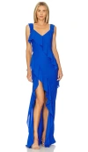 Amanda Uprichard Cantara Gown In Cobalt