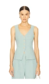 Amanda Uprichard Carnegie Vest In 薄雾色
