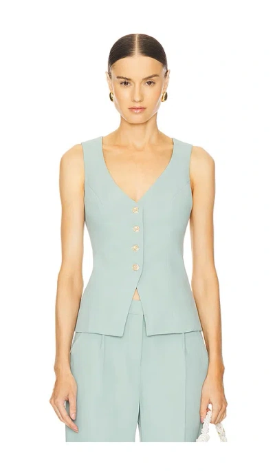 Amanda Uprichard Carnegie Vest In 薄雾色