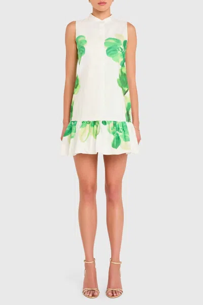 Amanda Uprichard Carol Dress In Sendai Print In White