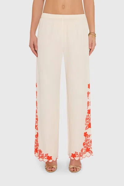 Amanda Uprichard Caroline Pants In Natural Combo In White