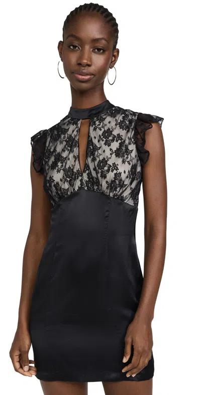 Amanda Uprichard Carys Silk Mini Dress In Black