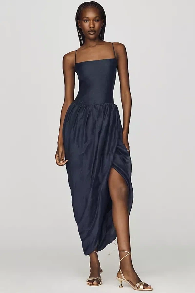 Amanda Uprichard Castello Midi Dress In Blue