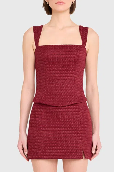 Amanda Uprichard Ceronne Corset Tank Top In Russet In Brown