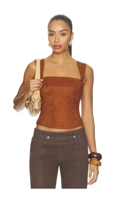 Amanda Uprichard Ceronne Suede Top In Brown