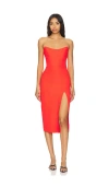 Amanda Uprichard Chamberlain Dress In Æ·±çº¢è‰²