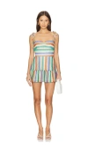 Amanda Uprichard Champagne Skort Romper In Rainbow Stripe In 彩虹条纹