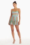 Amanda Uprichard Champagne Skort Romper In Rainbow Stripe In Rainbow Stripe