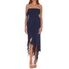 Amanda Uprichard Chelsey Midi Chiffon Dress In Navy In Blue