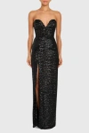 Amanda Uprichard Cherri Strapless Sequin Gown In Black