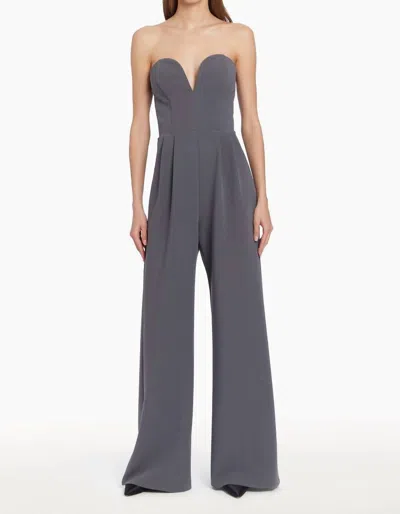 Amanda Uprichard Cherri Jane Jumpsuit In Slate In Grey