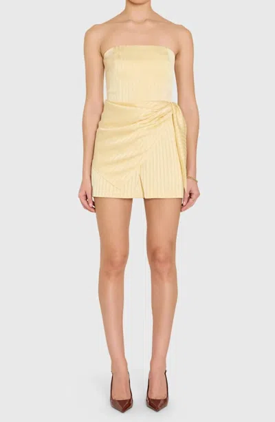 Amanda Uprichard Cheryl Strapless Romper In Cornsilk In Yellow