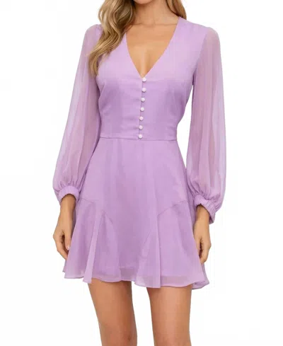 Amanda Uprichard Chiffon Mini Dress In Lavender In Purple