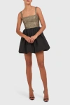 Amanda Uprichard Christine Dress In Gold,black