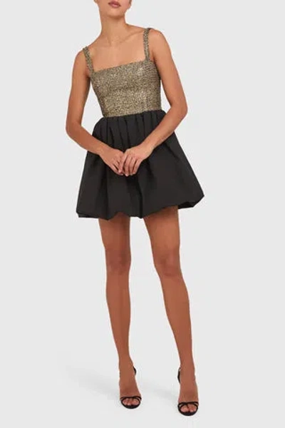 Amanda Uprichard Christine Dress In Gold,black