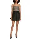 Amanda Uprichard Christine Mini Dress In Gold Black In Multi