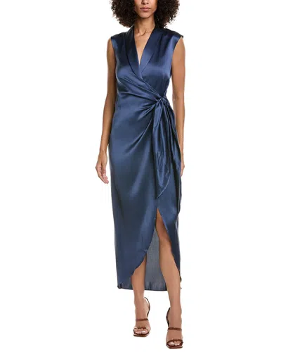 Amanda Uprichard Clara Silk Maxi Dress In Blue