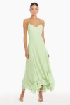 Amanda Uprichard Clemenza Midi Dress In Pear In Pear