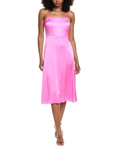 Amanda Uprichard Clover Silk Midi Dress In Pink