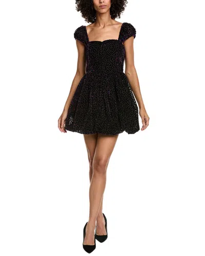 Amanda Uprichard Clydette Guipure Minidress In Black In Purple