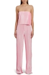 AMANDA UPRICHARD COLLINA PLISSÉ STRAPLESS JUMPSUIT