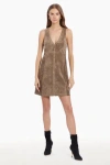 Amanda Uprichard Collins Faux Suede Minidress In Taupe