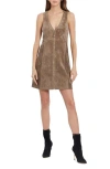 Amanda Uprichard Collins Faux Suede Minidress In Taupe