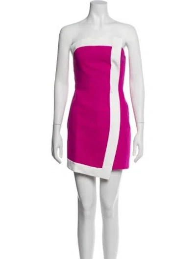 Pre-owned Amanda Uprichard Colorblock Pattern Mini Dress In Pink