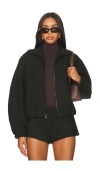 Amanda Uprichard Como Bomber Jacket In Dark Green