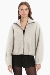 Amanda Uprichard Como Bomber Jacket Oat In Oat