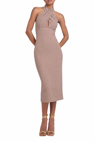 Amanda Uprichard Conchita Dress In Brown And Cream