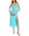 Amanda Uprichard Copellia Off Shoulder Midi Dress In Wave In Blue