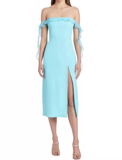 Amanda Uprichard Copellia Off Shoulder Midi Dress In Wave In Blue