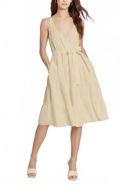 Amanda Uprichard Cortland Linen Midi Dress In Beige In Neutral