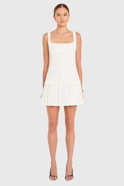 Amanda Uprichard Courtney Pleat Minidress In White