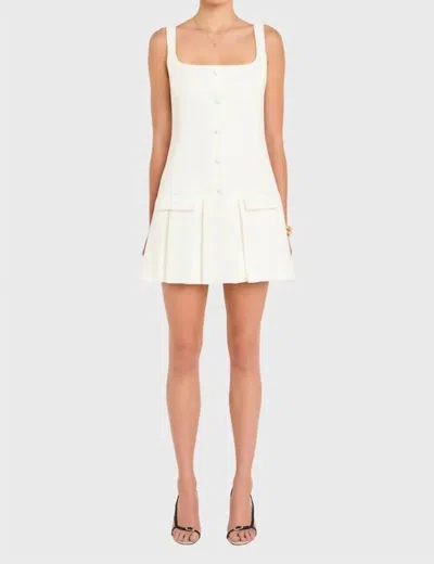 Amanda Uprichard Courtney Square Neck Mini Dress In Ivory In White