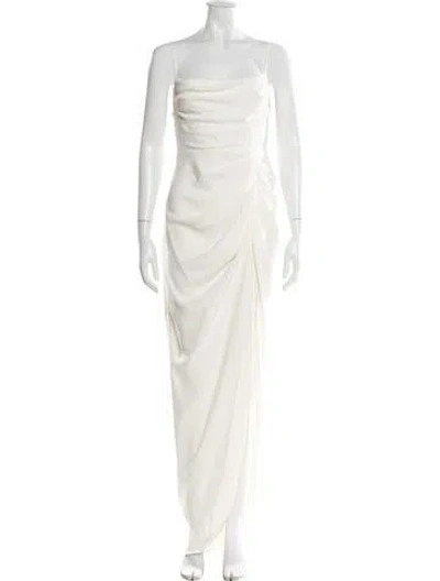 Pre-owned Amanda Uprichard Cowl Neck Long Dress In Neutral