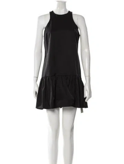 Pre-owned Amanda Uprichard Crew Neck Mini Dress In Black