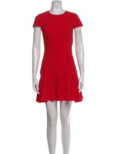 Pre-owned Amanda Uprichard Crew Neck Mini Dress In Red
