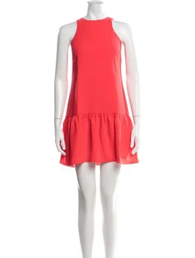 Pre-owned Amanda Uprichard Crew Neck Mini Dress In Red