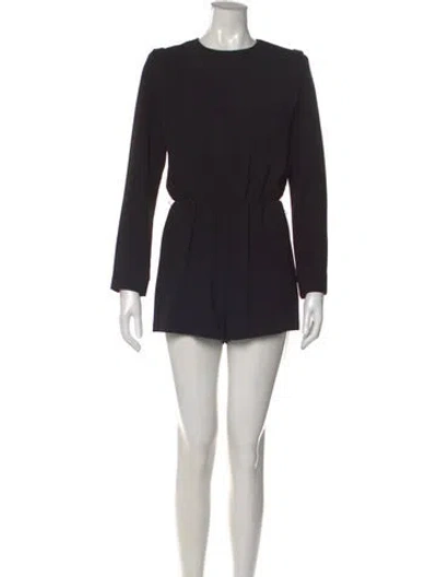Pre-owned Amanda Uprichard Crew Neck Romper In Black