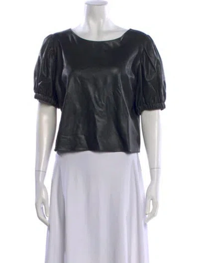 Pre-owned Amanda Uprichard Crew Neck Short Sleeve Top In Black