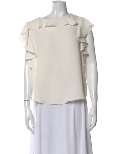 Pre-owned Amanda Uprichard Crew Neck Sleeveless Blouse In White