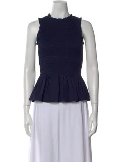 Pre-owned Amanda Uprichard Crew Neck Sleeveless Top In Blue