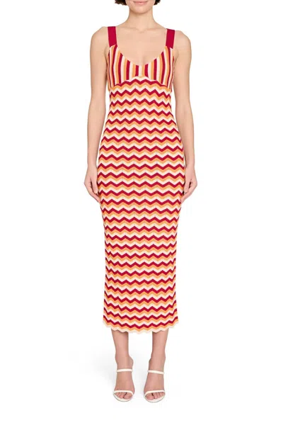 Amanda Uprichard Daiquiri Midi Dress In Red