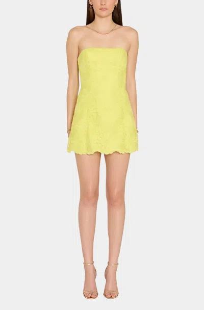 Amanda Uprichard Daisy Strapless Romper In Lime In Green